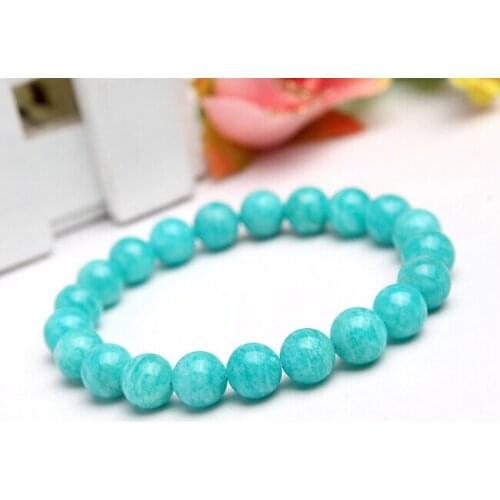 9mm Genuine Mozambique Natural Green Amazonite Round Beads Jewelry Stretch Charm Women Lady Bracelets Free Shipping