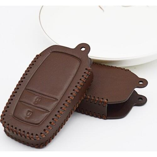 Genuine Leather Car Key Case Cover for Toyota Rav4 Aygo Highlander Chr 2020 Camry Tundra Corolla Aqua Prado Land Cruiser 200 Key