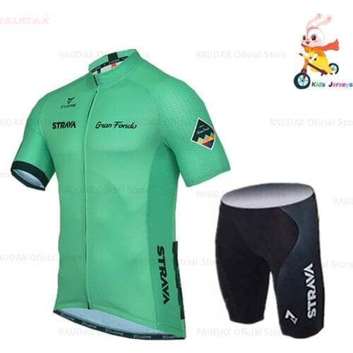 Strava Kids Cycling Set France Boy Short Sleeve Summer Cycling Jerseymaillot ciclismo hombre Child Bicycle Wear Sports Suit