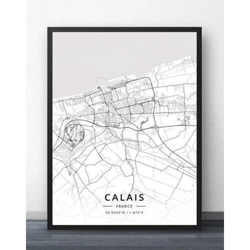 Aix-en-Provence Amiens Angers Besancon Bordeaux Brest Caen Calais Cannes Cayenne Clermont-Ferrand Dijon France City Map Poster