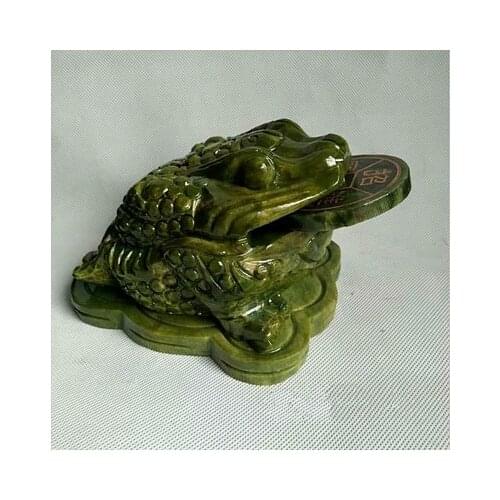 Collection Chinese Natural Jade Jade Carving Ornaments Jade Carved Jade Feng Shui Decoration Toad Animal Statue