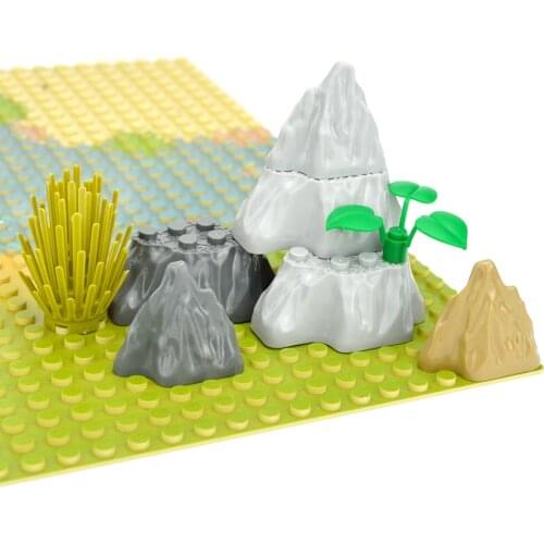 Moc Rock Panel Rockery Mountain DIY City Street View Bulk Building Blocks Bricks Set Compatible With Assembles Particles Toys
