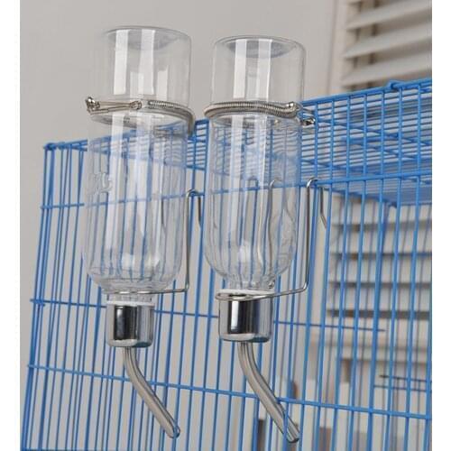 Automatic Feeding Water Bird Parrot Feeders Drinker Bottle With Stainless Steel Ball Nipple Bird Cage Water Feeding Supplies