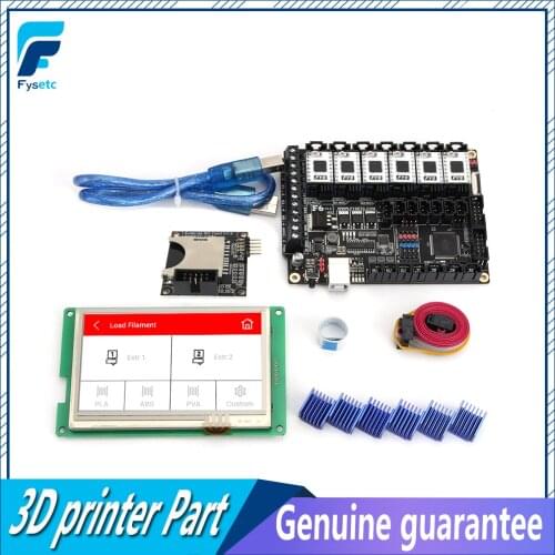 FYSETC F6 V1.3 ALL-in-one Mainboard + 4.3 inch LCD Display 4.3" Touch Screen + 6pcs TB67S109 Stepstick S109 Stepper Motor Driver