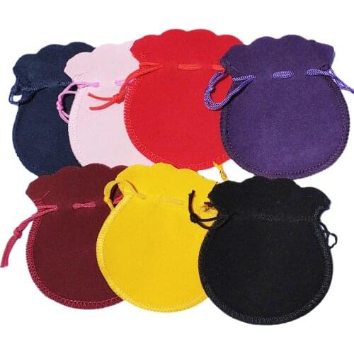 200 PCS 7x8cm Velvet Jewelry Packing Bags Red Wedding Candy Bag Pink Personalized Gourd Bag Christmas Gift Bags Cotton Rope Tie