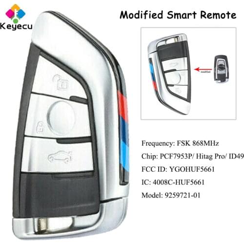 KEYECU Modified CAS4 CAS4+ FEM Smart Remote Key With 3 Button 868MHz - FOB for BMW X3 F25 X4 F25 M2 F87 M3 M4 F80 F82 YGOHUF5661