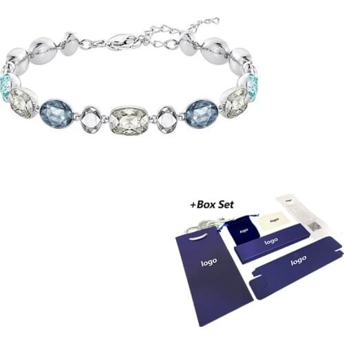 Fashion Jewelry SWA New Blue Crystal Bracelet Adjustable Charming Colorful Crystal Decoration For Girlfriend Romantic Gift