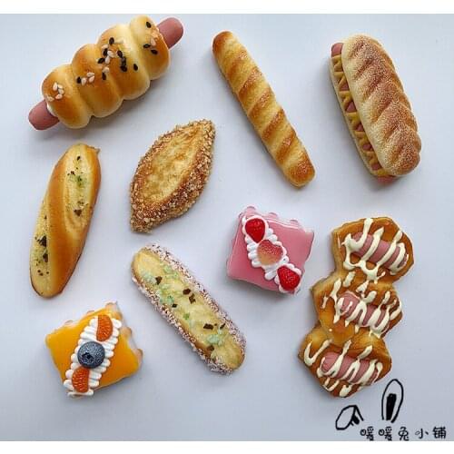 Cartoon cute simulation salad ham baguette cake PVC refrigerator magnet magnet