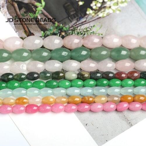 Natural chalcedony malachite snowflake stone beads rice-shape 6*9mm 8*12mm 10*14mm Accessory JD stone beads free shipping