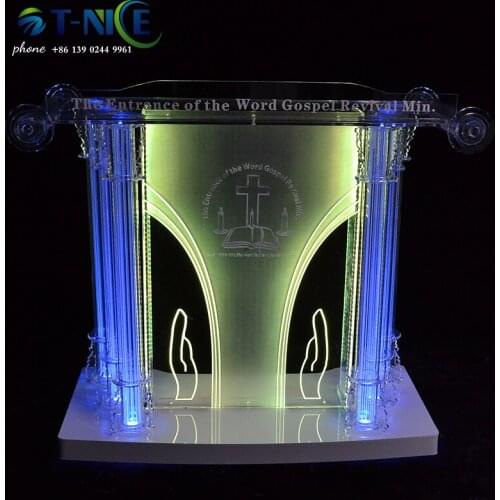 AKLIKE2021 Factory Price Cheap Fashion Acrylic Glass Crystal Church Podium Platform Pulpit Rostrum Are Used In School Conference