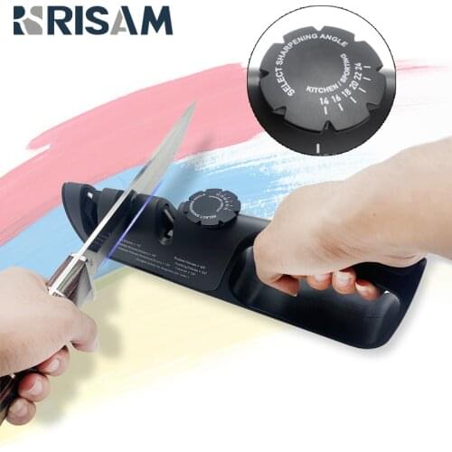 Knife Sharpener 3 Stage Kitchen Chef Knife and Scissor Sharpeners Restore Knives Quickly Safely with Adjustable Angle Button