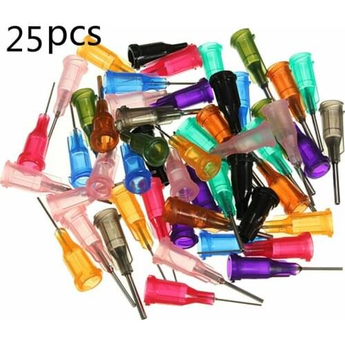 25pcs 1 inch plastic steel dispensing head 14-27G is suitable for the steel dispensing cone of the dispenser controller