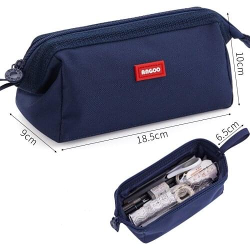 Portable Pencil Case Large Capacity Pencil Bag Ship Type Canvas Pencil Pouch Zipper Stationer Students Supplies Organizer 050057