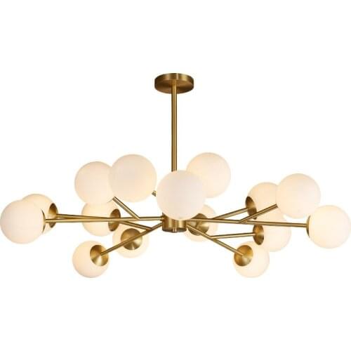 Postmodern simple chandelier all copper living room dining room study bedroom magic bean chandelier