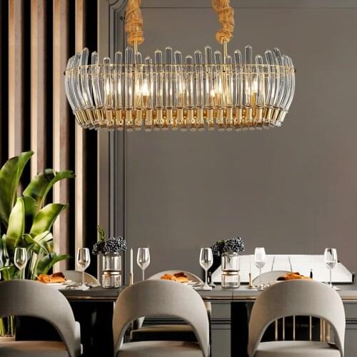 Modern light luxury chandelier living room simple personality home Nordic bar counter bedroom dining room crystal lamps