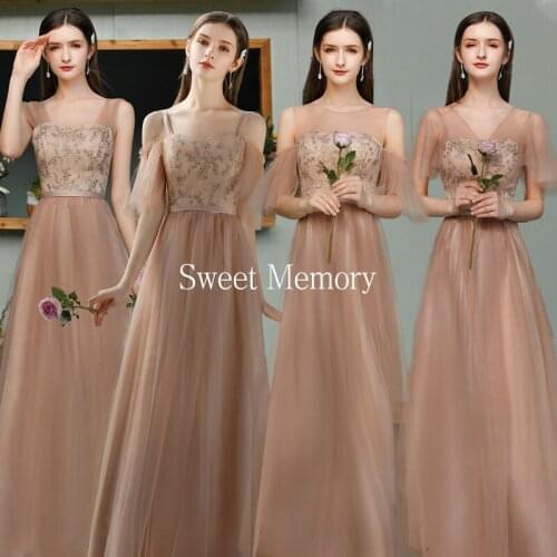 SW075 Bride Sister Group Bridesmaid Dresses Sweet Memory Female Fairy Wedding Prom Party Robe De Soiree