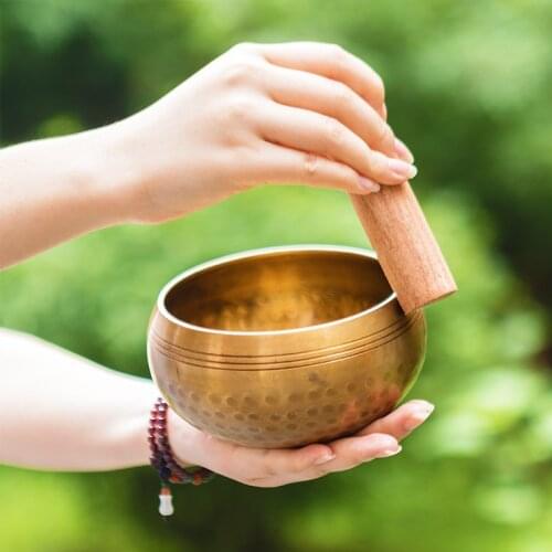 Nepal handmade Tibet Buddha sound bowl Yoga Meditation Chanting Bowl Brass Chime Handicraft Music Therapy Tibetan Singing Bowl