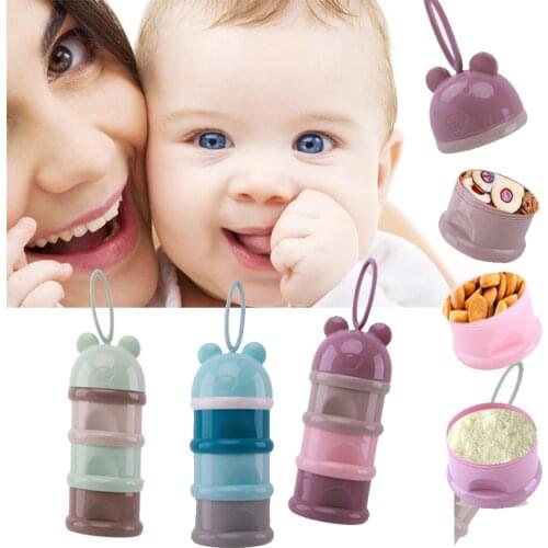 3layers Pp+Silicone Baby Food Storage Food Snack Box Milk Boxes Toddle Kids Milk Container Portable Food Box for Baby Feeding