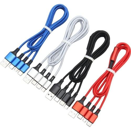 120cm 3 in 1 USB Cable For Samsung Huawei for iPhone 12 11 Pro Max Fast Charger 8Pin Micro Usb Type C Cables