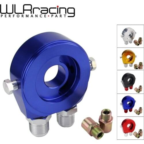 WLR RACING - Universal Aluminum AN10 Sandwich Oil Adapter Filter Cooler Plate Kit With 3/4-16 UNF , M20 x 1.5 Fitting WLR6721