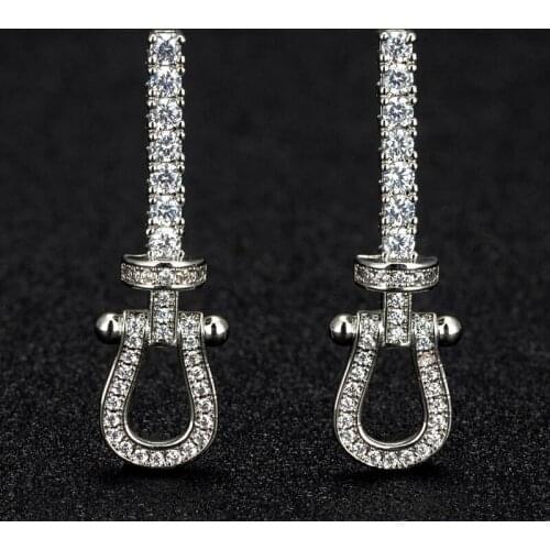 Zlxgirl Classic Europe Brand Stud Earrings jewelry for womens wedding bijoux AAA cubic zirconia cooper earing piercings free ba