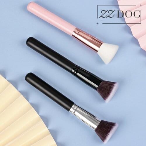 ZZDOG 1Pcs Professional Liquid Foundation Makeup Brush Seamless Oblique Concealer Compensate Cosmetic Beauty Tools Wooden Handle