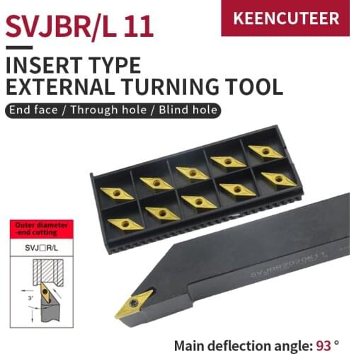 1pc SVJBR1212H11 SVJBR1616H11 SVJBR2525M11 External Turning Tool Holder VBMT11 Carbide Inserts Lathe Bar Cutting Tools Set