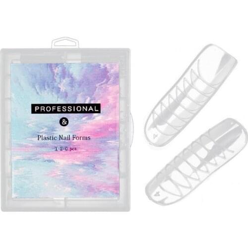 120Pcs/Set Nail Extension Tip Graduated Nail Extending Transparent Quick Building Nail Mold Tips for Manicure