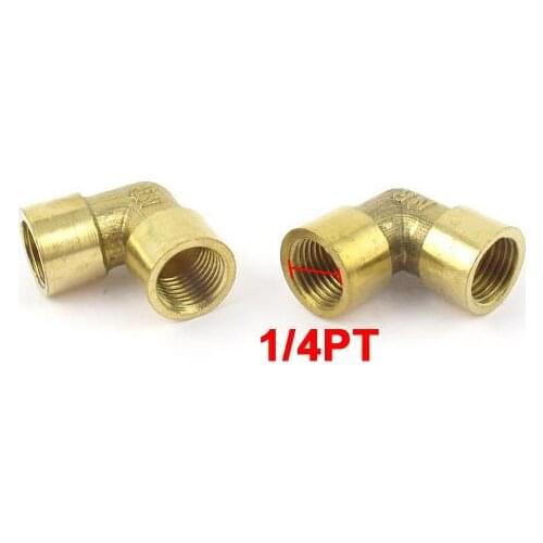 2PCS 1/4PT F/F Thread Brass Elbow Connector Water Fuel Pipe Fitting Coupler