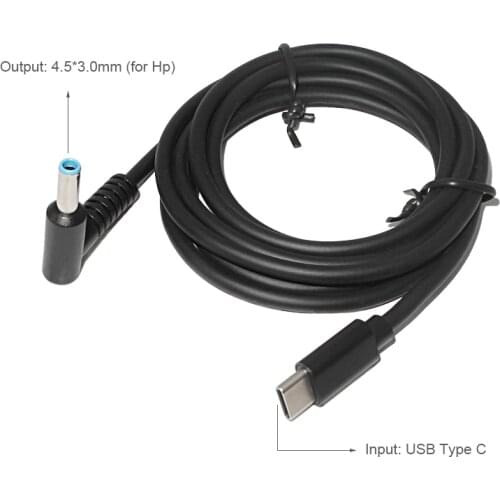 USB Type C PD Power Adapter Plug Converter to 4.5*3.0mm Laptop Charging Cable Cord for HP Stream 11 13 14 Split 13 x2 Notebook