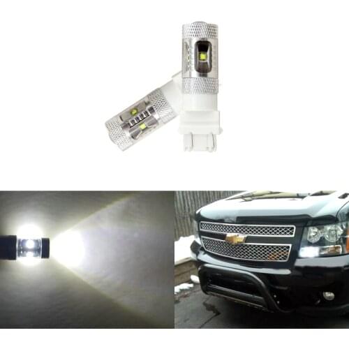 For Chevrolet Tahoe 2007-2014 White Led Daytime Running Lights Ultra Bright Reflector 3157 Led Bulbs Daylights Car-Styling