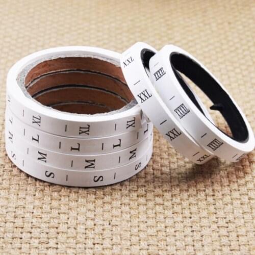 Free shipping nylon belt printed size label white background black letters size tag 300pcs per lot size tag