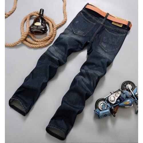 Mens Denim Pants Summer New Men Elasticity Jeans Fashion Loose Business Casual Male Straight Trousers