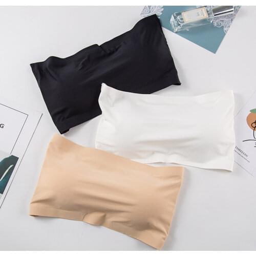 Seamless One-piece Tube Tops Women Removable Pads Intimates Basic Strapless Bra Sexy Lingerie Laides Bandeau Push Up Crop Tops