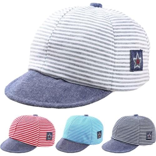 Striped Design Baby Hat Baseball Cap Cute Cotton For 6-20 Months Baby Boys Girls Summer Sun Hat Spring Autumn Peaked Cap