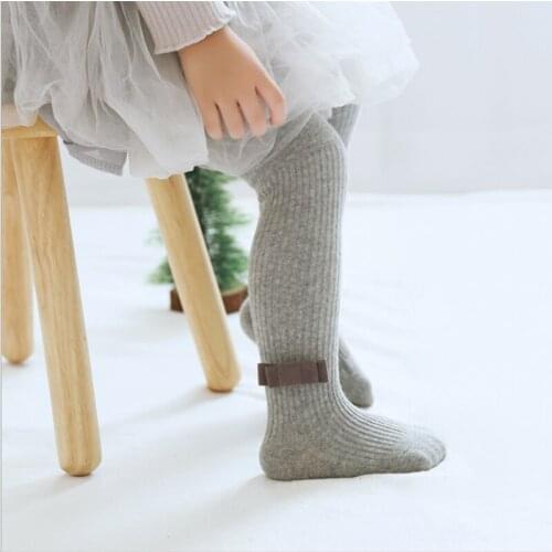 Toddler Girls Ribbed Pantyhose Child Kid Cotton White Warm Tights Newborn Infant Winter Autumn Lace Bow Pants Baby Accessories