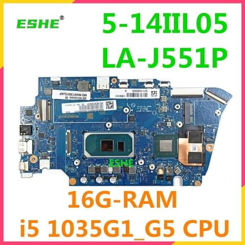 For Lenovo ideapad 5-14IIL05 Laptop motherboard i5 1035G1_G5 16G RAM FLMS0 LA-J551P motherboard 100% Fully Tested&High quality