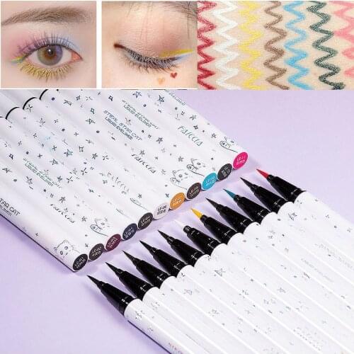FAICCIA coloful eyeliner pencil white appearance long lasting waterproof black white rose blue brown matte eyeliner pen AC370