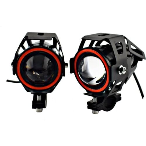 Motorcycle work head lights 12v125w 6000k colorful angel eyes lamp LED moto spot driving Fog lamp waterproof motorbike headlamp