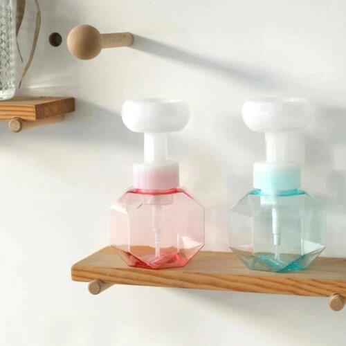300ml Flower Bottle Soap Dispenser Flower Shape Foam Pump Empty Refillable Bottle Plastic Clear Shower Gel Skincare Makeup Tool