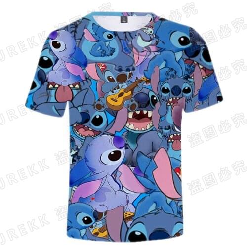 3D Print Stitch Boy Girl Kids T Shirt Summer Short Sleeve Streetwear Men T-shirts Short Sleeve Disney Cartoon Anime Clothes