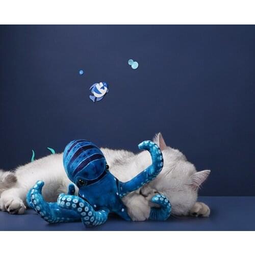 Octopus Cat Catnip Toys Interactive Plush Chew Toy for Cats Kitty Gift Pet Product Whale Pillow Durable Soft Playing Chewing Toy