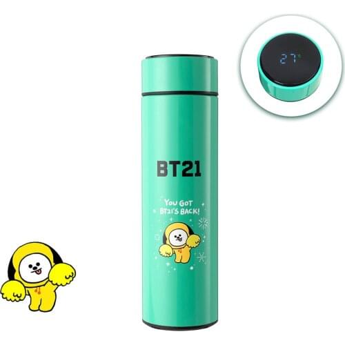 Intelligent Temperature Measurement Cartoon Thermos Cup Bangtan CHIMMY COOKY SHOOKY MANG KOYA TATA RJ Stainless Steel Bottle
