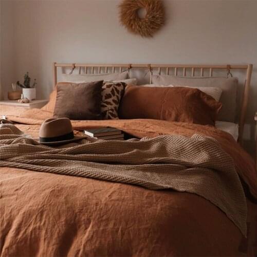100% Linen Bedding Set Single Twin Full Queen King Super King Washed Linen Duvet Quilt Cover Bed Sheet Pillowcases