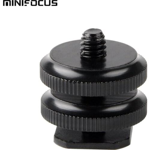 MINIFOCUS Camera Hot Shoe Mount to 1/4"-20 Tripod Screw Adapter Base,Flash Shoe Mount for DSLR Camera Rig Monitor