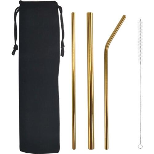 Reusable Drinking Straw High Quality 304 Stainless Steel Metal Straw With Cleaner Brush For Mugs 20/30oz Coffee Bar Accessories