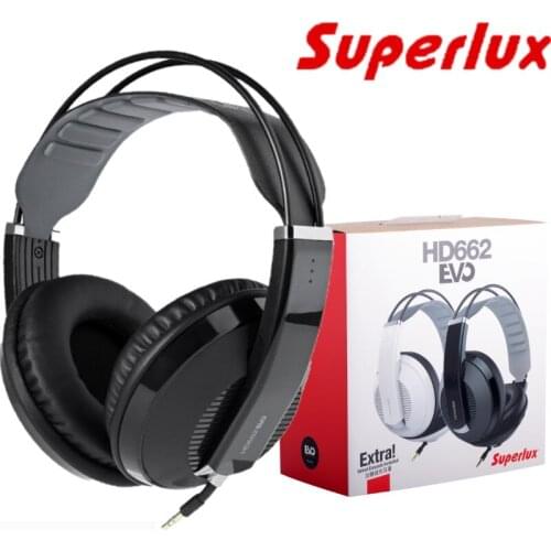 Superlux HD662EVO Closed-type Monitoring Headphone gaming headsets with removable earmuffs white/black colors