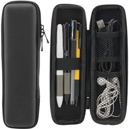 Office Students Pens Pouch Earphone Mesh Storage Organizer Pencil Zipper Case Double Zipper Sundries Badge Holder Storage Box