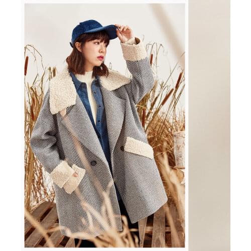 Coat Women Winter 2020 New Korean Coat Faux Wool Lamb Woolen Coat Female Autumn Loose Long Coat Thickened Plus Velvet Coat