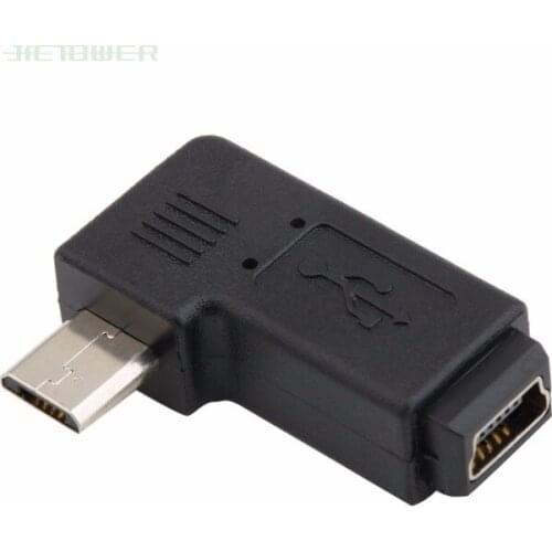 Mini USB Type B Female to Micro USB Male 90 Degree Right Angle Adapter 100pcs/lot